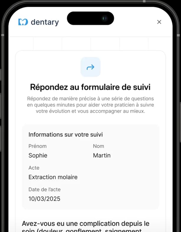 Application mobile Dentary - suivi patient automatisé pour cabinet dentaire